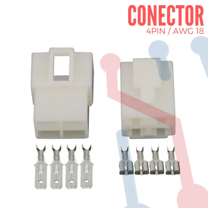 Conector 4 Pines Pareja AWG 18