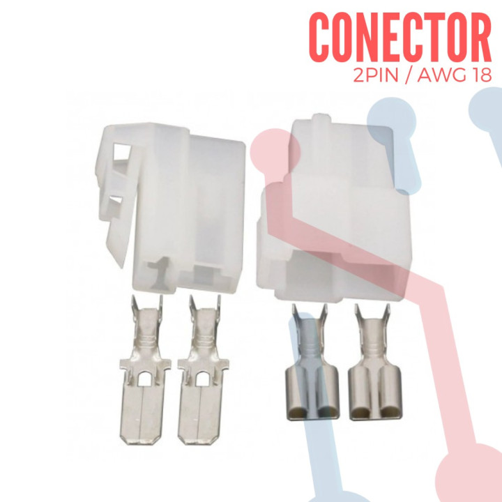 Conector 2 Pines Pareja AWG 18