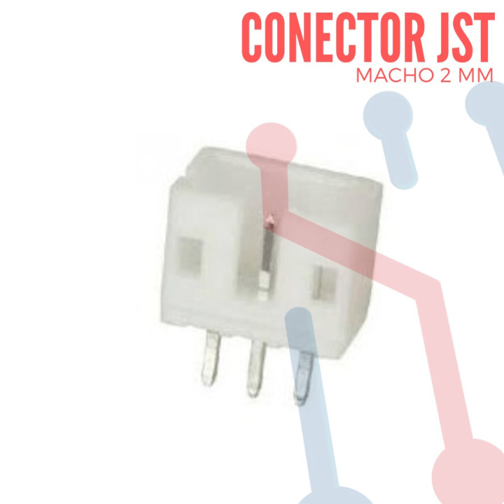 Conector JST PH 3 Pin Macho de 2mm