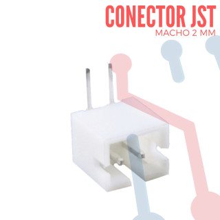 Conector JST PH 2 Pin Macho en Angulo de 2mm