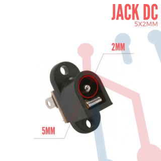 Jack para Voltaje DC 5*2mm para Chasis