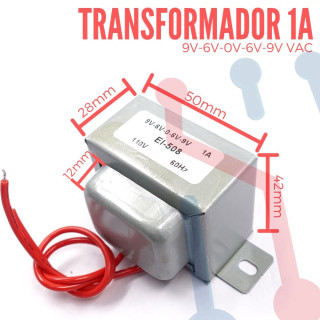 Transformador 9-6-0-6-9VAC 1A (EI508)