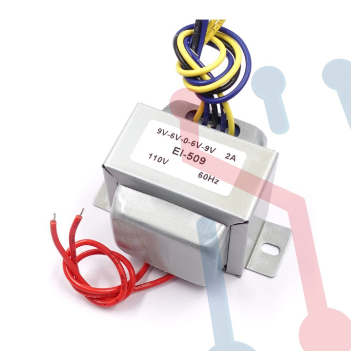 Transformador 9-6-0-6-9VAC 2A (EI509)