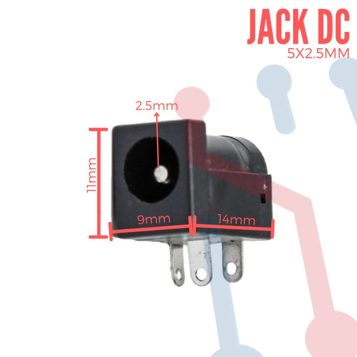 Jack  para Voltaje  DC 5*2.5mm