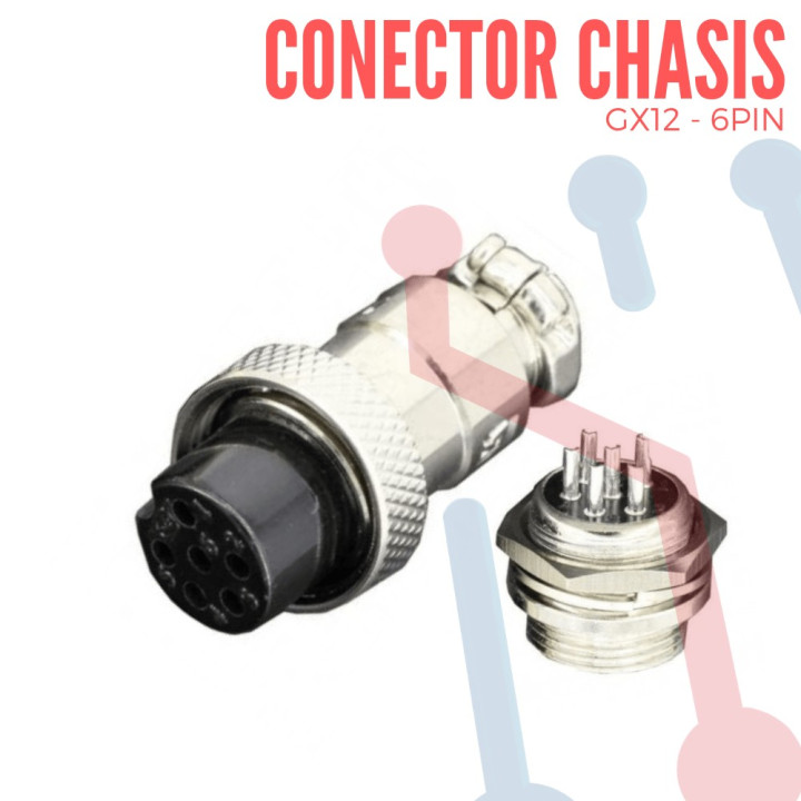 Conector Chasis 6 Pin GX12-6