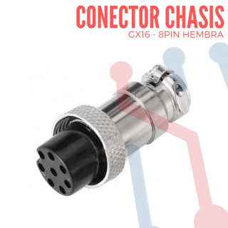 Conector Chasis Hembra 8 Pin GX16-8