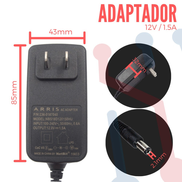 Adaptador de voltaje 12V 1.5A