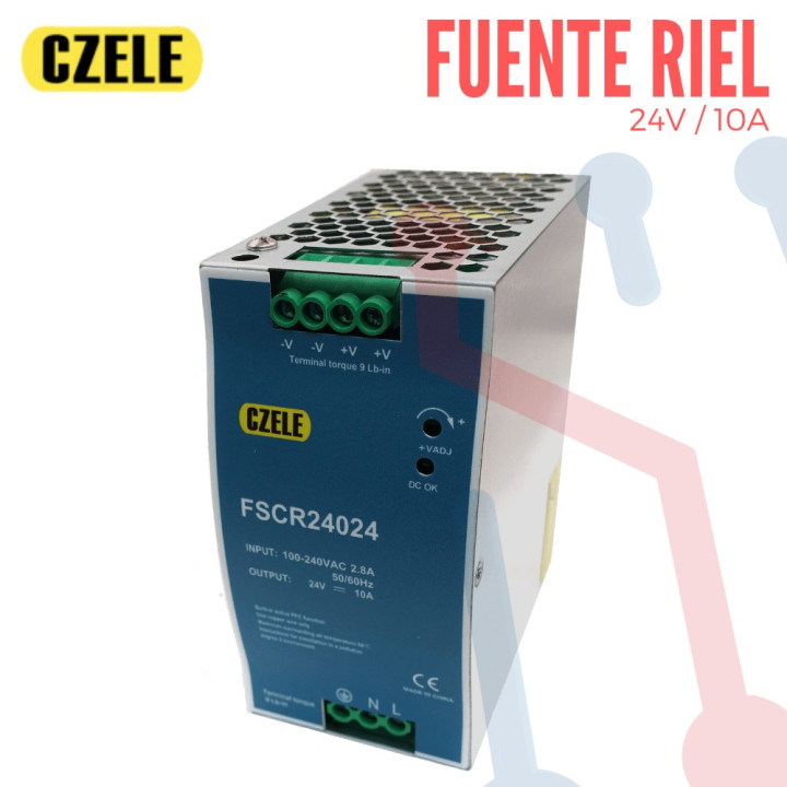 Fuente Riel 24V 10A CZELE