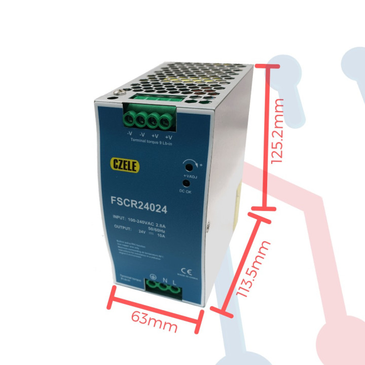 Fuente Riel 24V 10A CZELE