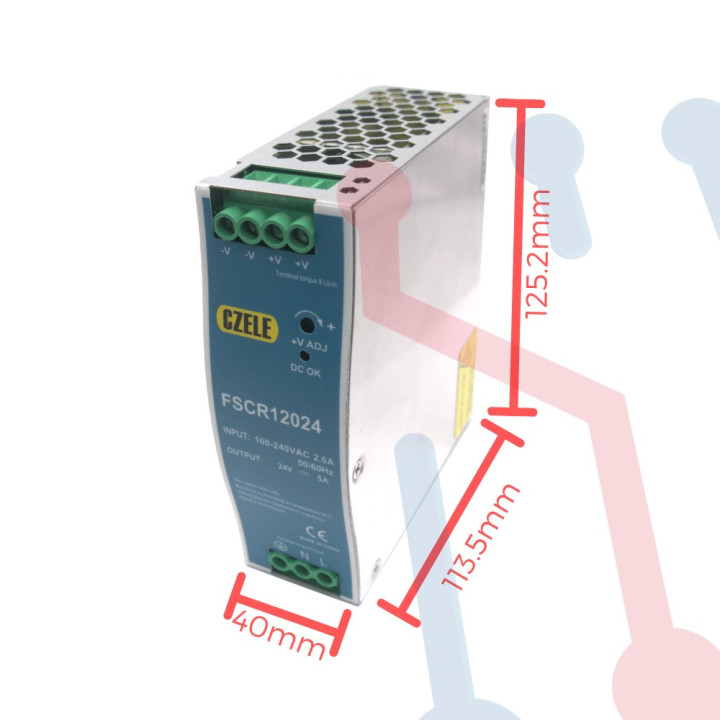 Fuente Riel 24V 5A CZELE