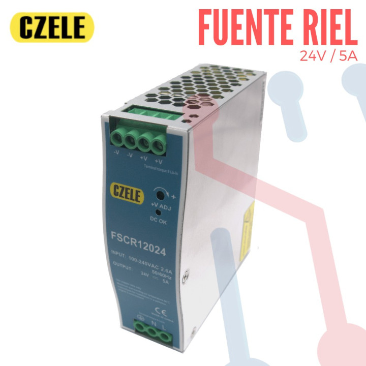 Fuente Riel 24V 5A CZELE