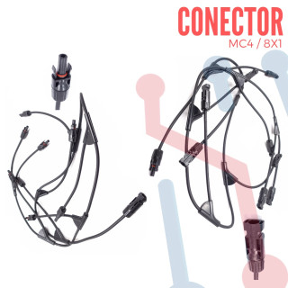 Conector MC4 para Panel Solar 8X1