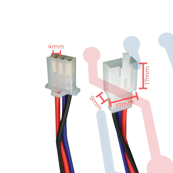 Conector Aéreo 3PIN AWG18 (Automotriz)