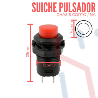 Suiche Pulsador Rojo  NA 12.5mm