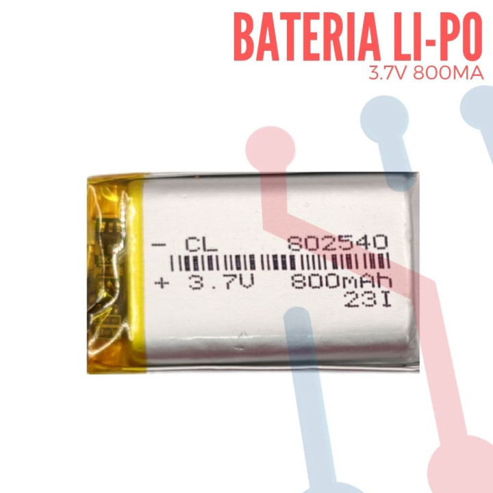 Batería LI-PO 3.7V 800mA (802540)