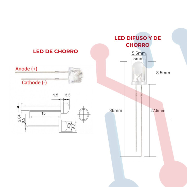 Kit de Led's 5MM (100PCS)