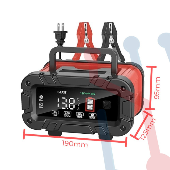 Cargador de Baterías Inteligente 12 y 24V DC