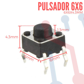 Pulsador 6x6x4.3mm