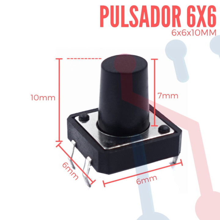 Pulsador 6x6x10mm