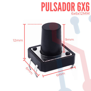 Pulsador 6x6x12mm