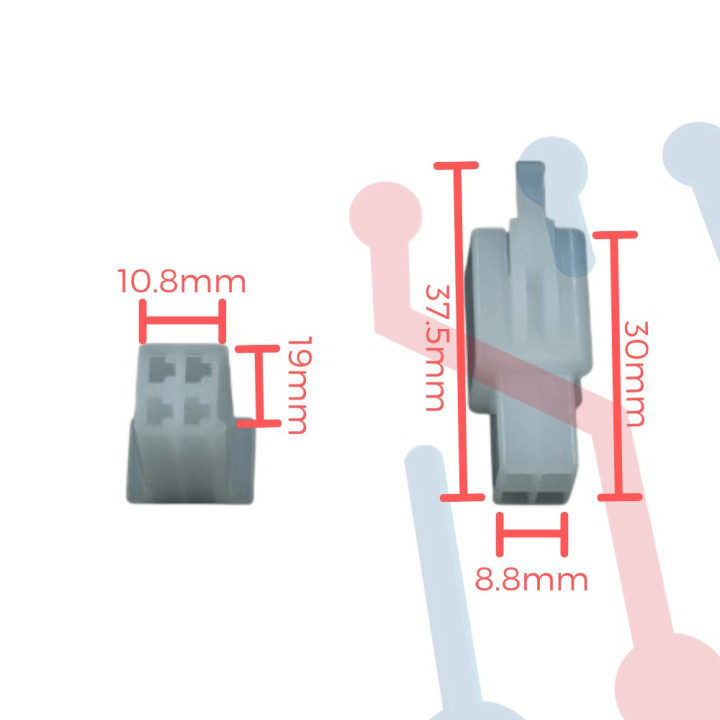 Conector 4 Pines Pareja AWG 18