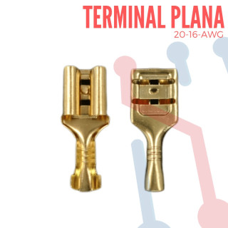 Terminal No Aislada Plana AWG 20-16 (100 UND)