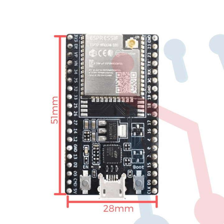 Modulo WIFI ESP32-WROOM-32U (38 Pines)