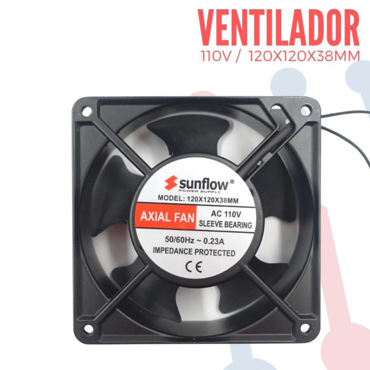 Ventilador 110V 120x120x38mm (Buje)