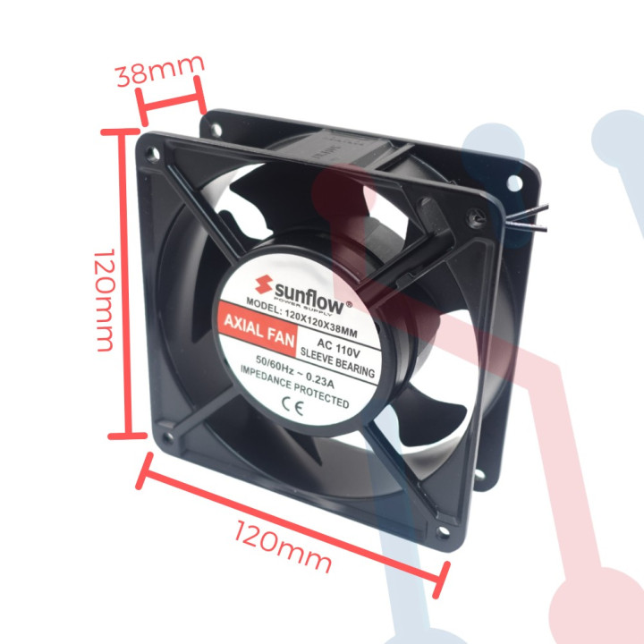 Ventilador 110V 120x120x38mm (Buje)