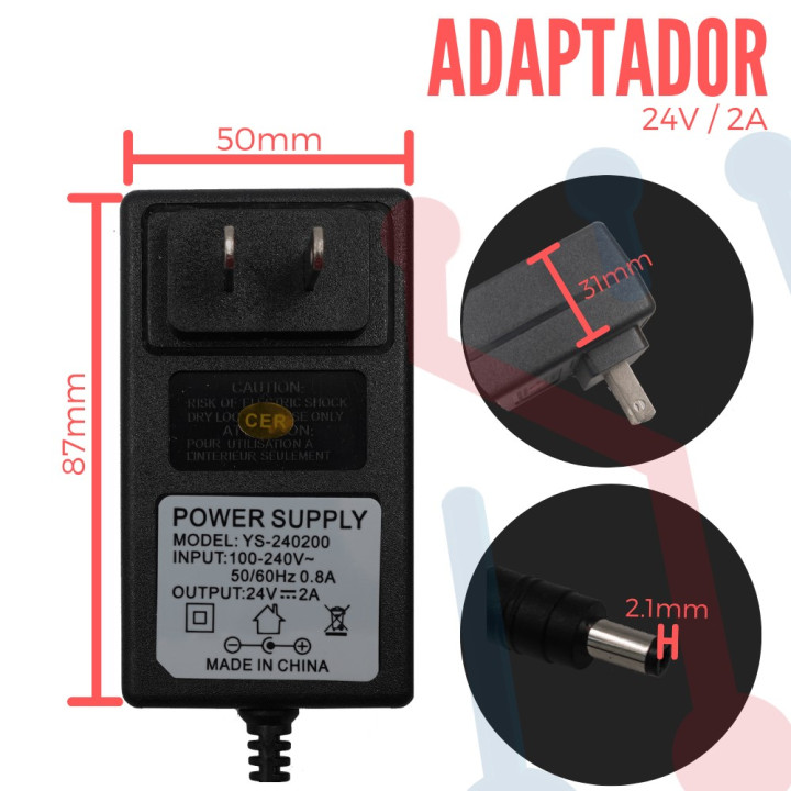 Adaptador de voltaje 24V 2A