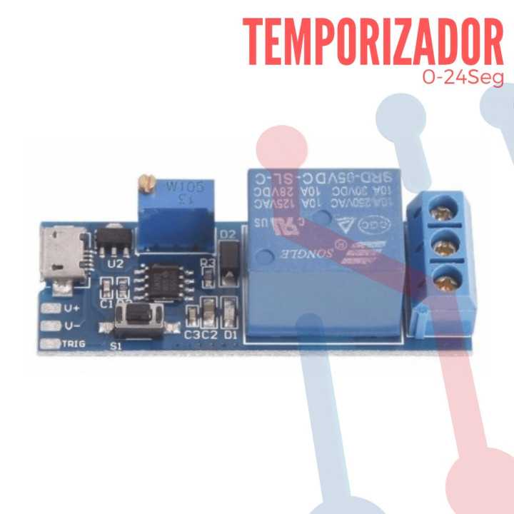 Temporizador Con Rele De 0-24 Seg Micro Usb