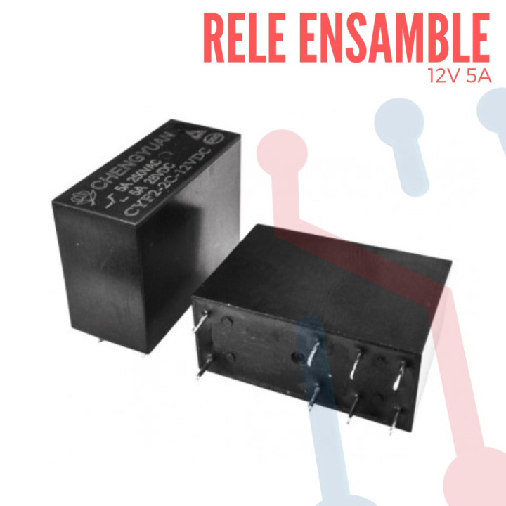Rele de ensamble 12V 8 pines 5A