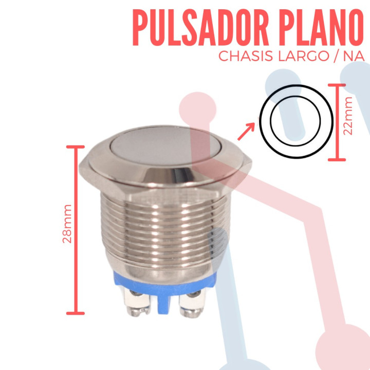 Pulsador Ovalado Plano Chasis Largo NA