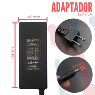 Adaptador de voltaje 12V 5A Económico