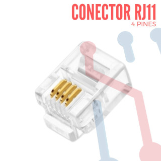 Conector RJ11 Macho 4 Pines