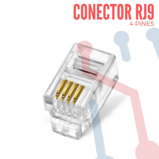 Conector Telefónico RJ9 Macho 4 Pines Angosto
