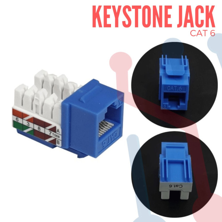 Jack Modular RJ45 CAT6 Azul