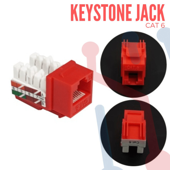 Jack Modular RJ45 CAT6 Rojo