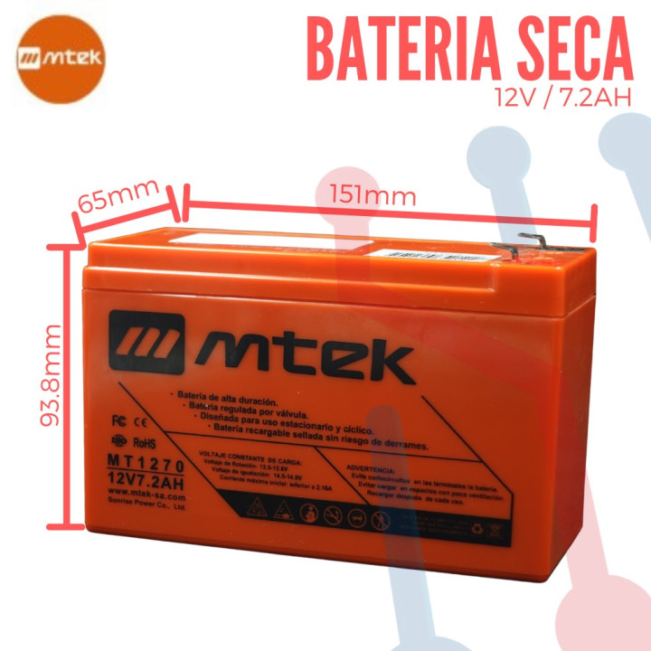Batería Recargable Sellada 12V 7.2Ah