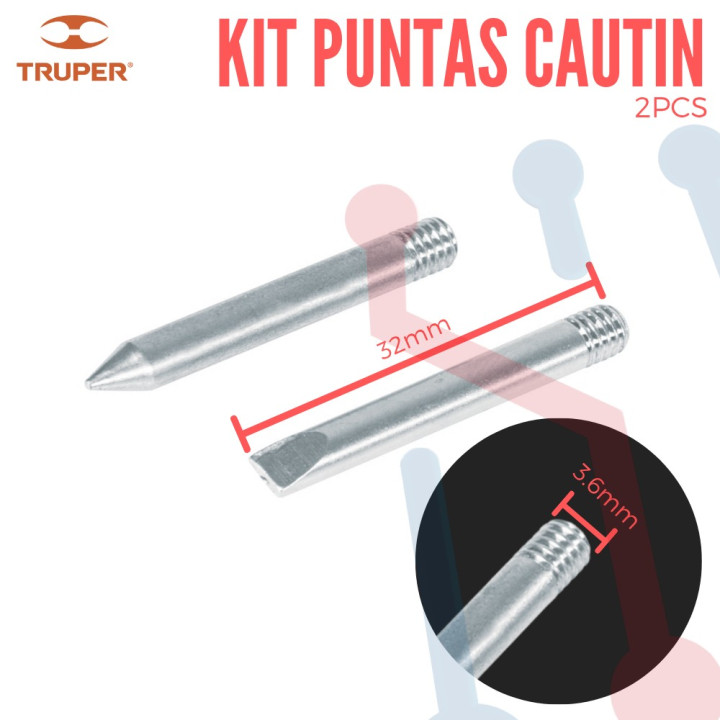Kit Puntas Macizas para Cautin 30W 2Pcs