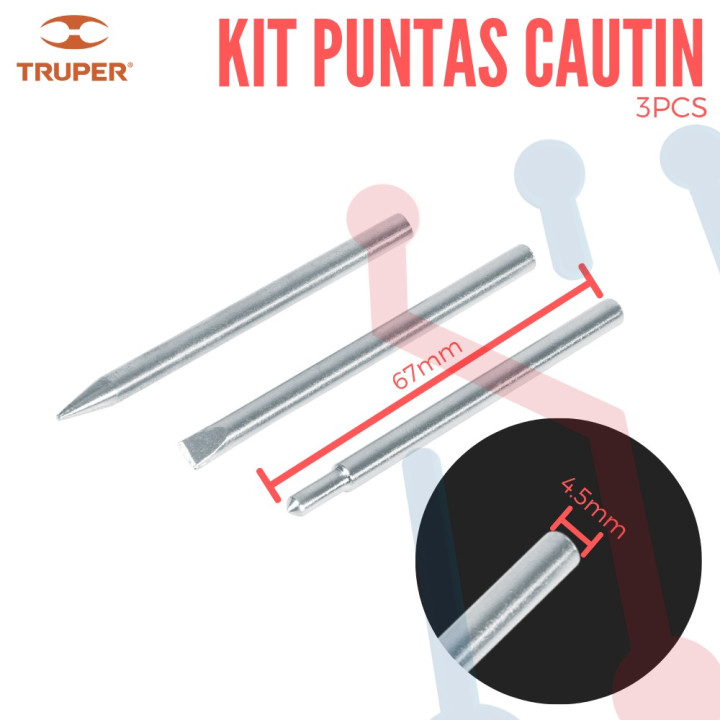 Kit Puntas Macizas para Cautin 45W (3Pcs)