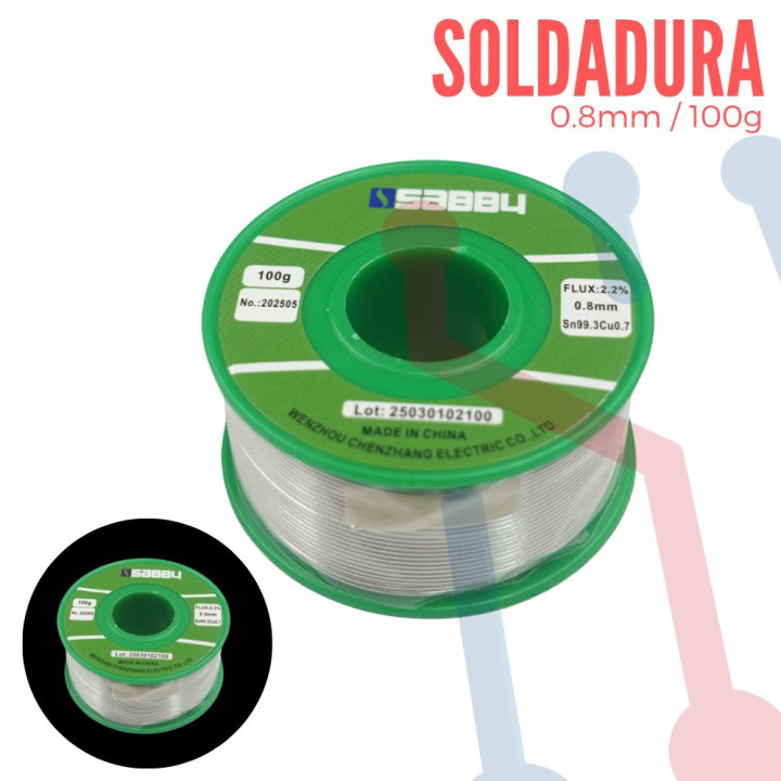 Soldadura 0.8mm 100g (Libre de Plomo)