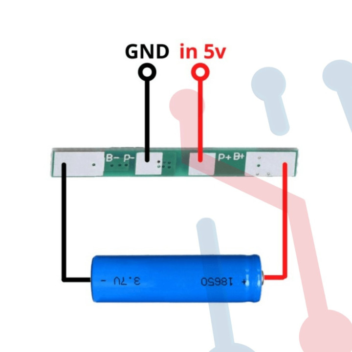 Circuito de Carga BMS Li-ion LiPo 18650 1S