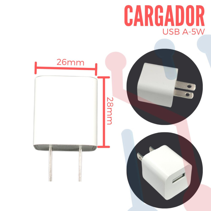 Cargador USB 5V 1A Blanco