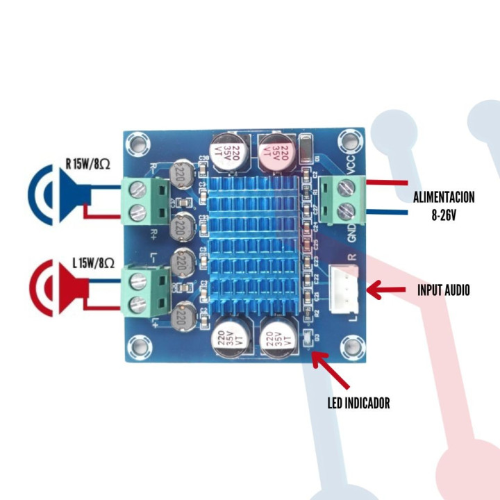 Amplificador Audio 2X15W (TPA3110D2)
