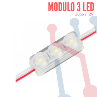 Módulo 3 Led 2835 Blanco Impermeable IP65 12VDC 0.5W
