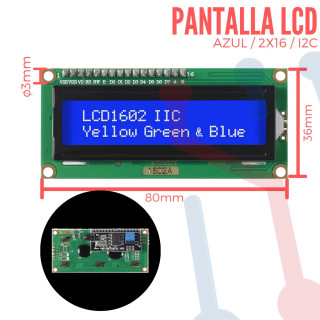 Display LCD 2X16 Backlight Azul con I2C