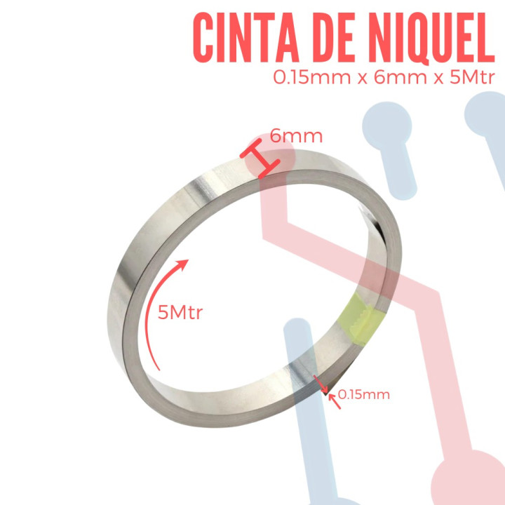 Cinta de Níquel 0.15mm 5Mtr