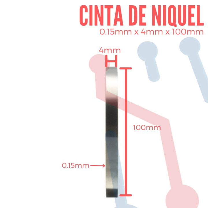 Cinta de Niquel 4x100mm para Pila de Litio