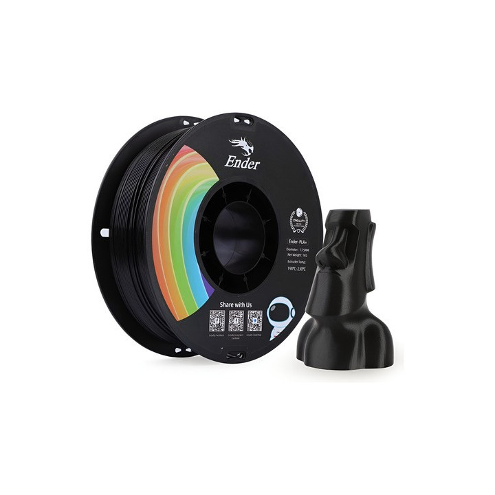 Filamento PLA 3D Negro 1Kg 1.75mm